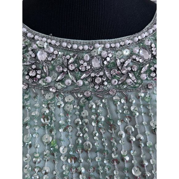 Mac Duggal 10839 Jewel Neck Sequin Gown Dress Mint Size 6 NWT - Picture 15 of 15